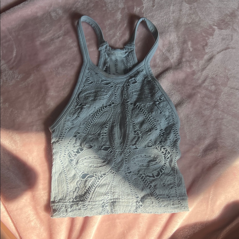 Elegant Blue Lace Women's Tank Top